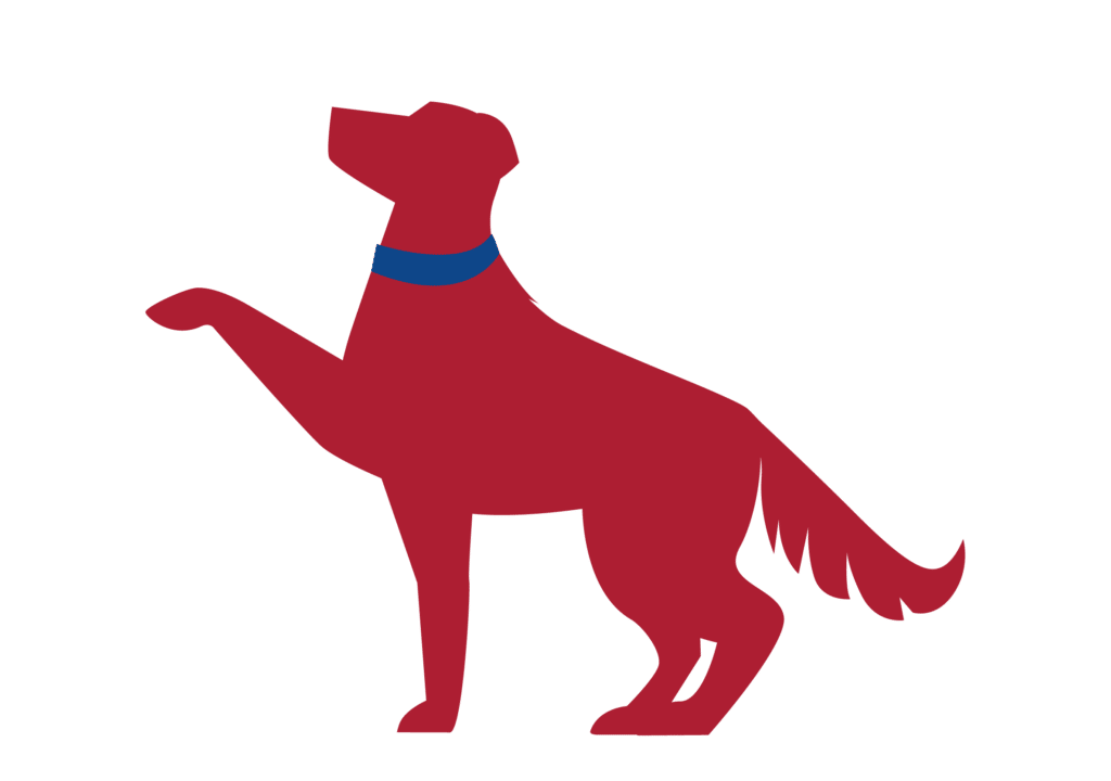 standing red dog icon