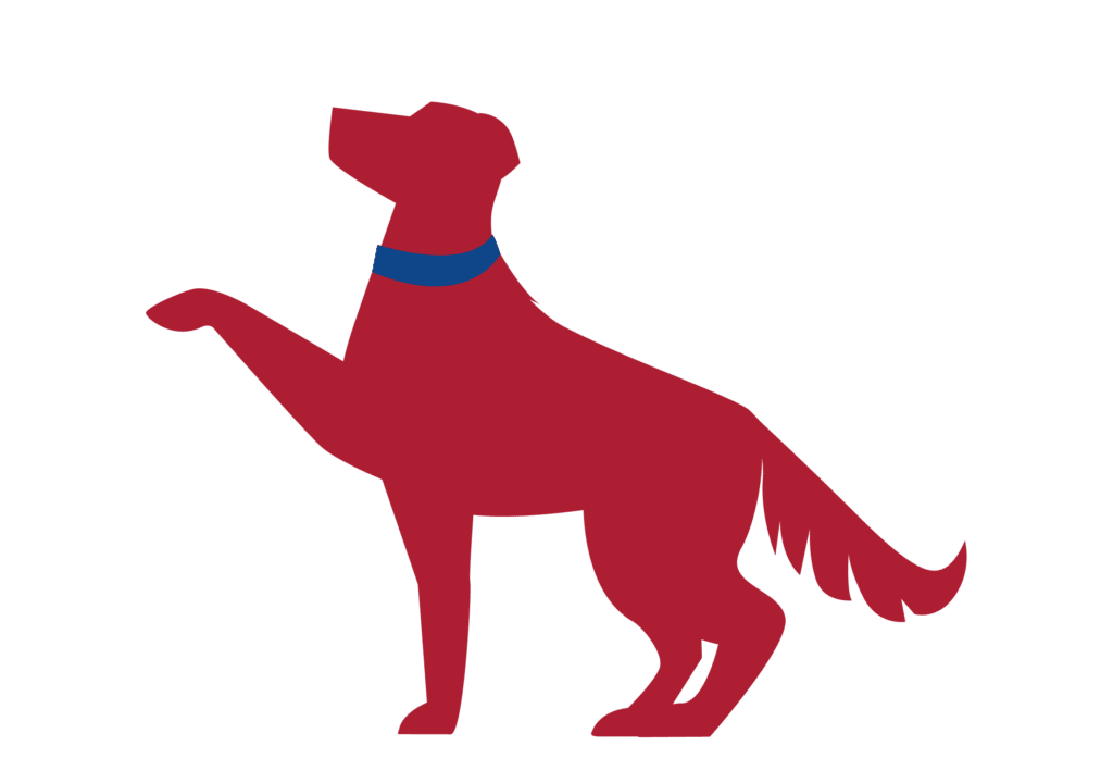 Dog 3 standing red dog icon