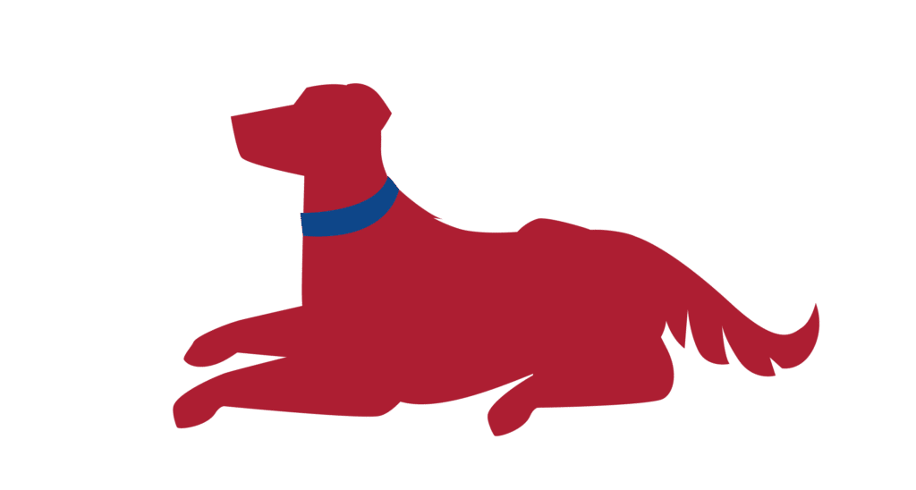 Dog 4 lying down red dog icon